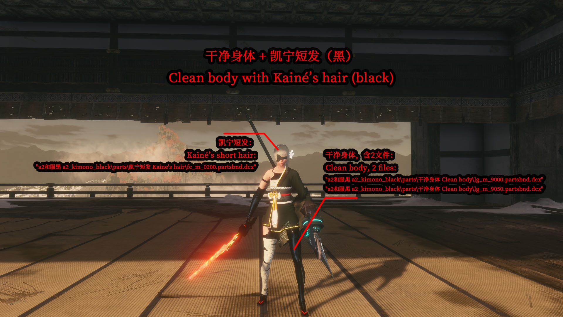 《只狼：影逝二度》黑色和服2A小姐姐MOD