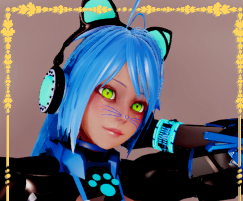 《AI少女》性感藍(lán)發(fā)耳機(jī)少女MOD