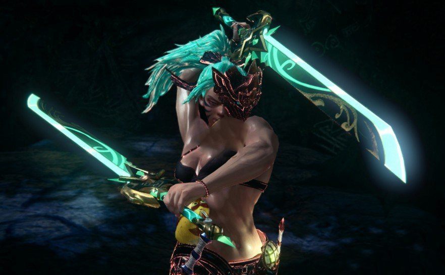 《怪物獵人：世界》原神磐巖結綠雙刀MOD