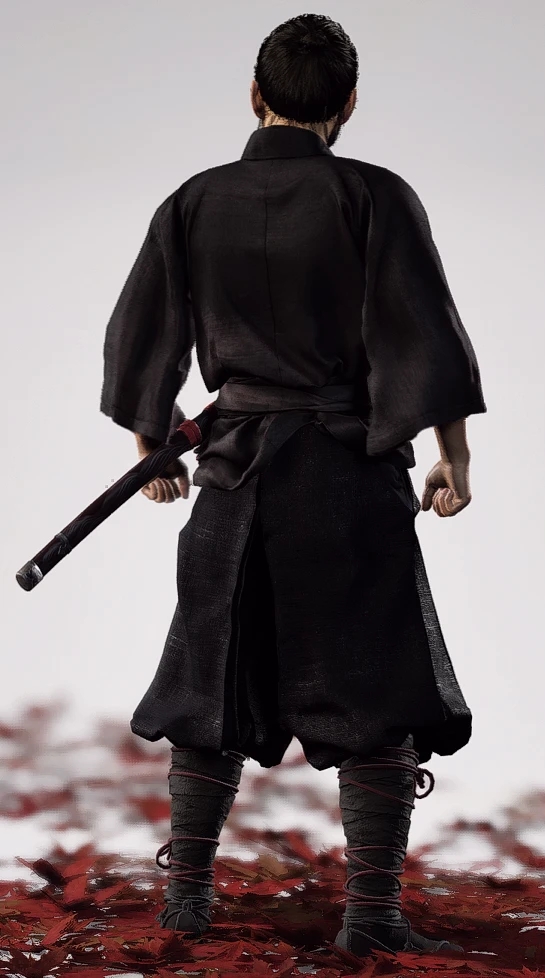 《對馬島之魂：導演剪輯版》全黑的武士服飾MOD