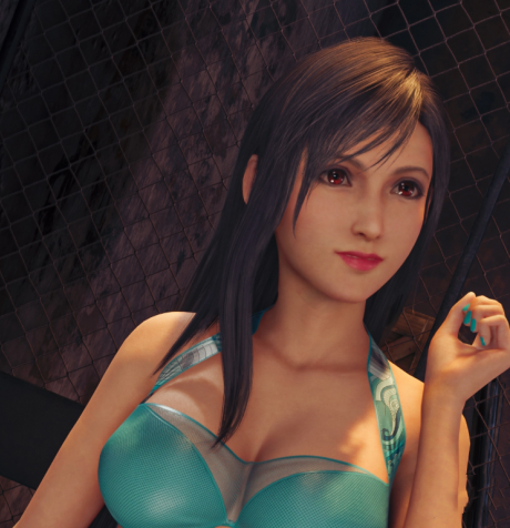 《最終幻想7：重制版》蒂法美感妝藍綠色泳裝MOD