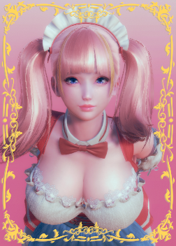 《AI少女》粉色雙馬尾女仆裝小姐姐MOD