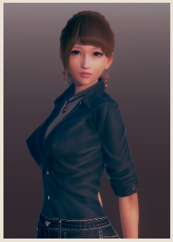 《AI少女》黑襯衫緊身牛仔褲短馬尾美少女MOD