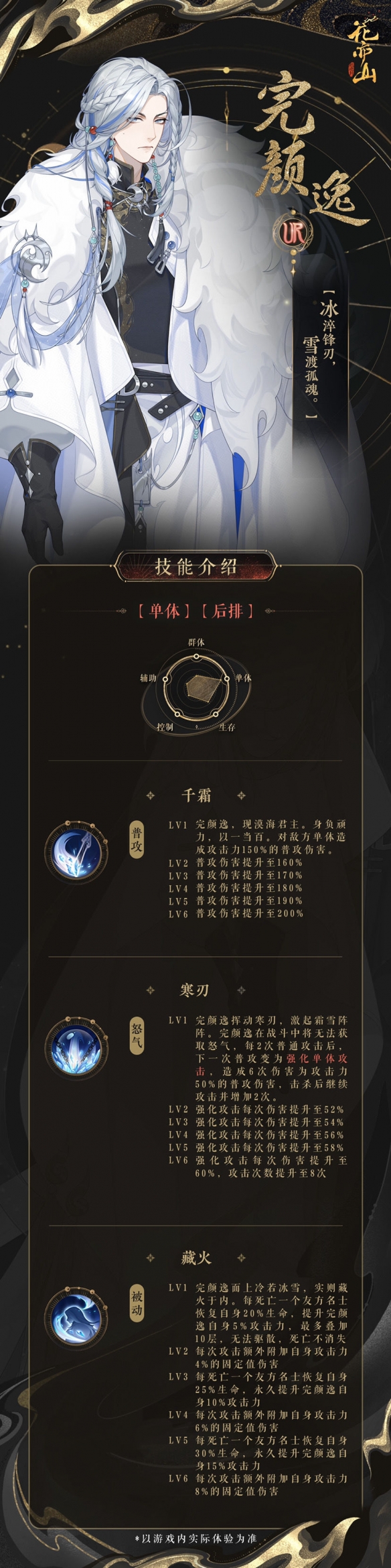 《花亦山心之月》完顏逸技能介紹