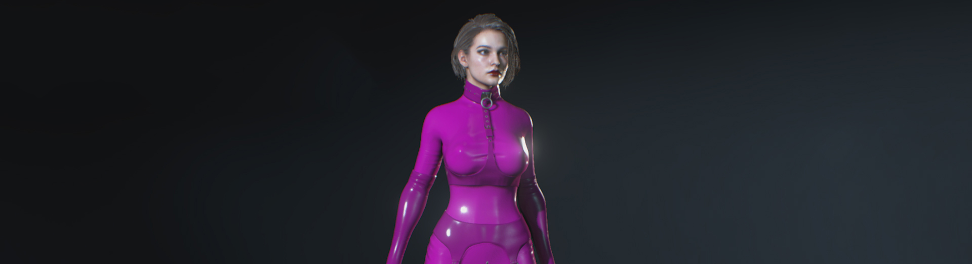 《生化危機3：重制版》吉爾粉紫吊帶皮膠服裝MOD