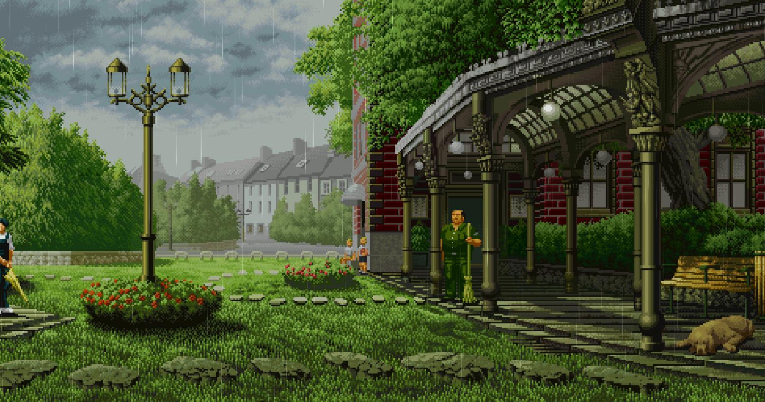《Wallpaper Engine》像素風(fēng)雨天的莊園動態(tài)壁紙