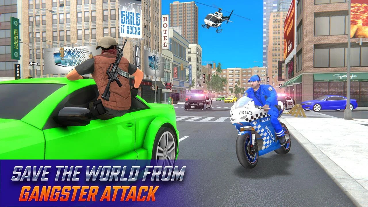 摩托車警察3d