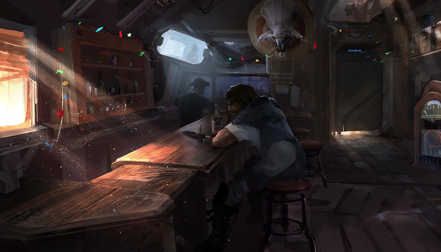 《Wallpaper Engine》星際爭霸2酒吧中的雷諾繪圖動態壁紙
