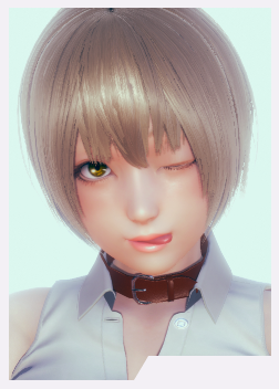 《AI少女》金色短發無袖襯衫御姐MOD