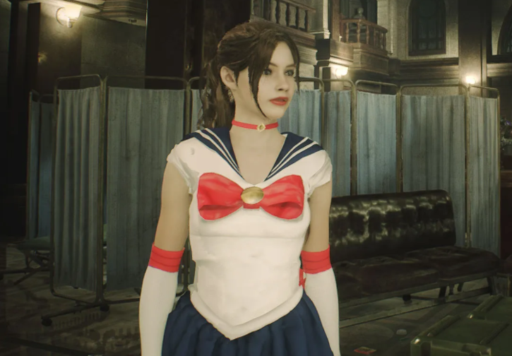 《生化危機2：重制版》艾達克萊爾美少女戰士水手服MOD