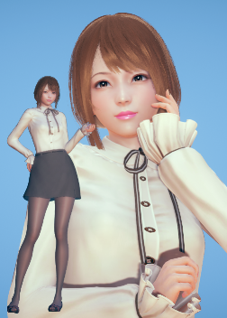 《AI少女》褐色馬尾辮白衣黑裙御姐MOD