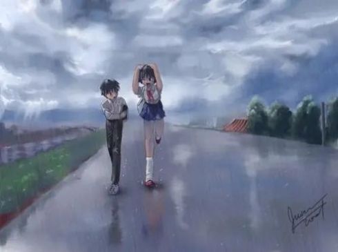 表情包QQ男孩給黑衣女孩錢圖片無水印版