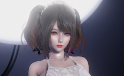 《AI少女》棕色雙馬尾薄紗白裙小姐姐MOD