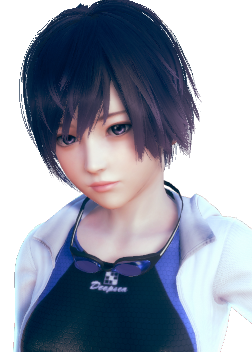 《AI少女》黑色短發競賽泳衣清純美少女MOD
