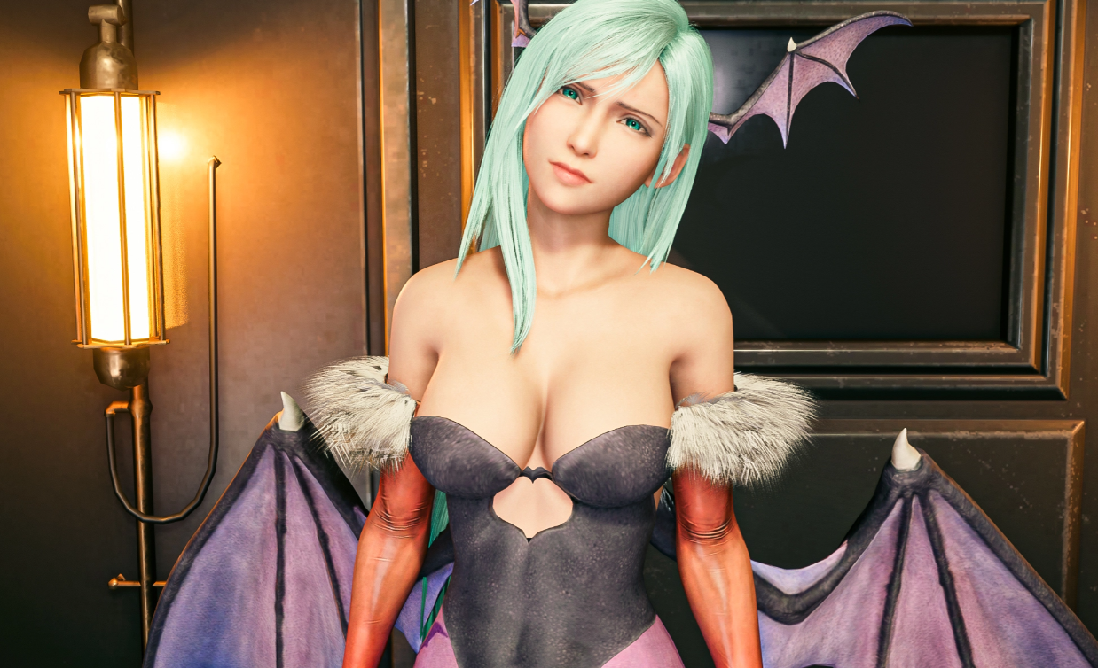 《最終幻想7：重制版》蒂法絕美cos惡魔戰(zhàn)士女魅魔莫莉卡MOD