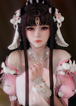 《AI少女》黑色長發粉色長裙古風舞女MOD