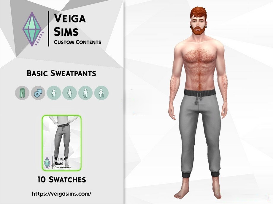 《模擬人生4》男性基礎款運動長褲MOD