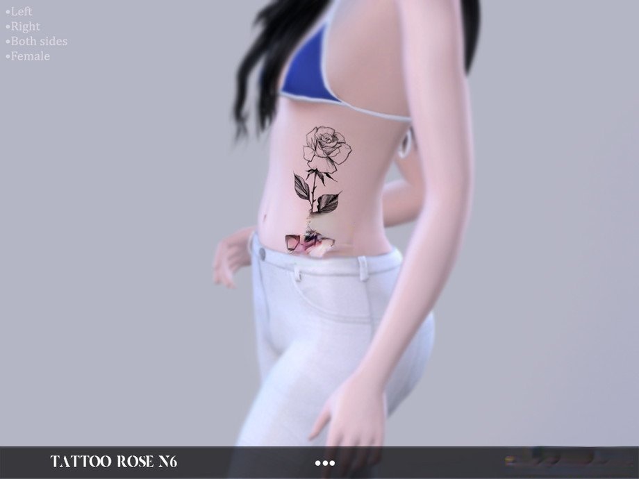 《模擬人生4》腹部玫瑰紋身MOD