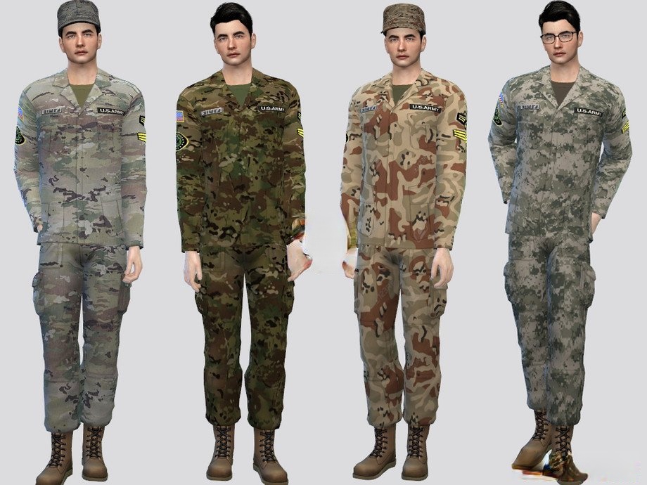 《模擬人生4》男士迷彩軍服MOD