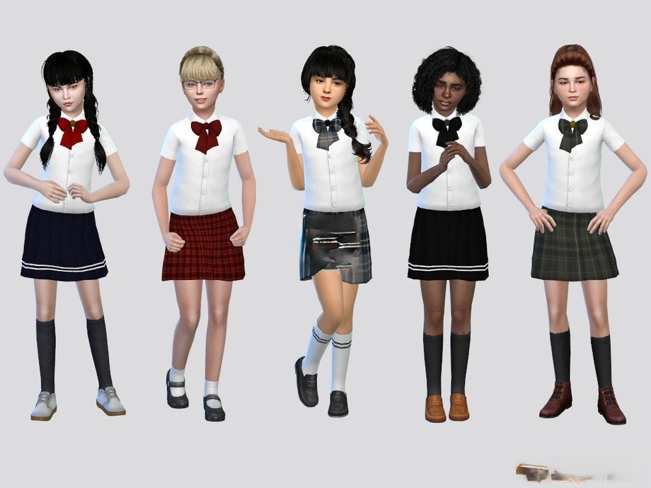 《模擬人生4》小女孩多款式校服MOD