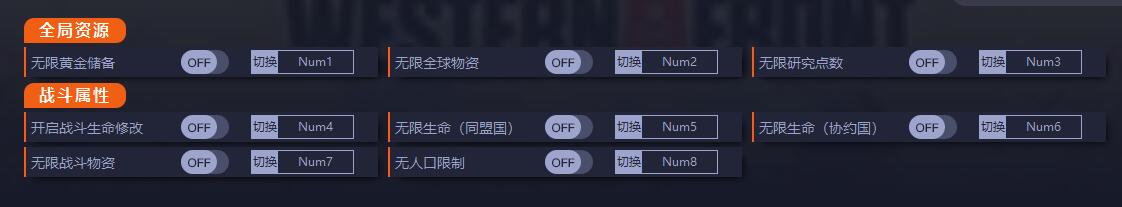 《世界大戰(zhàn)：西方戰(zhàn)線》v809894八項修改器一修大師版