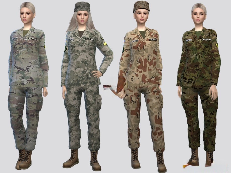 《模擬人生4》女性迷彩軍裝MOD