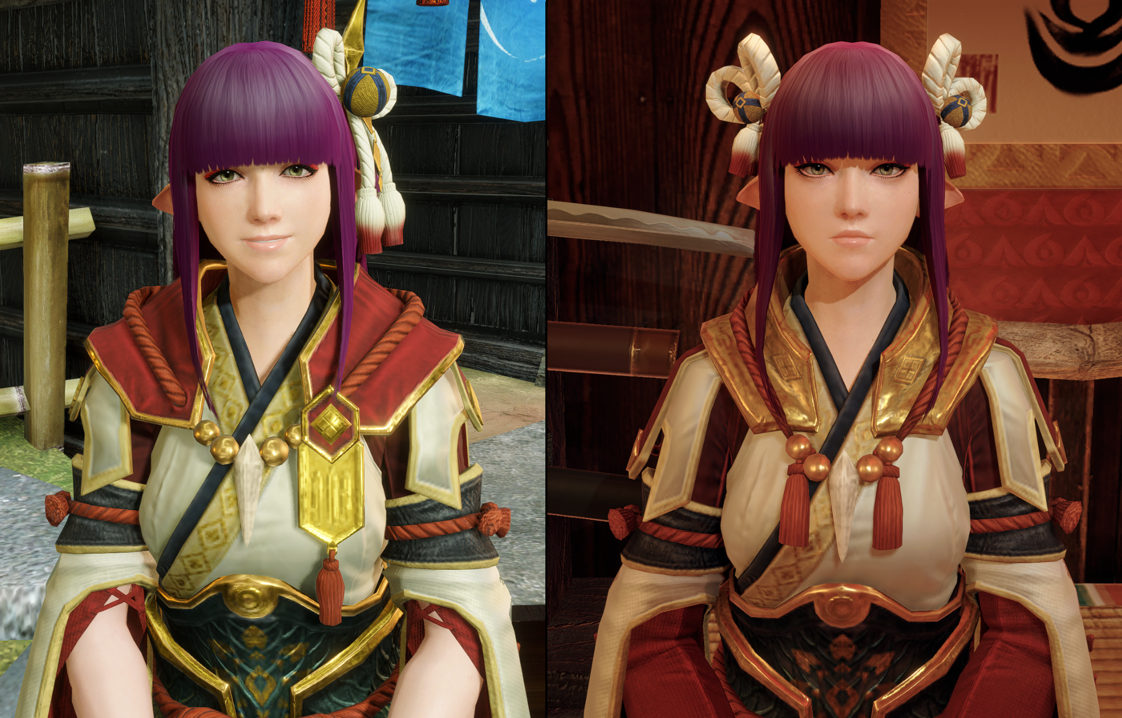 《怪物獵人：崛起》火芽水蕓紫色頭發MOD