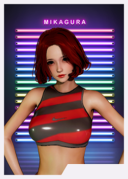 《AI少女》紅色短發清涼運動裝性感御姐MOD