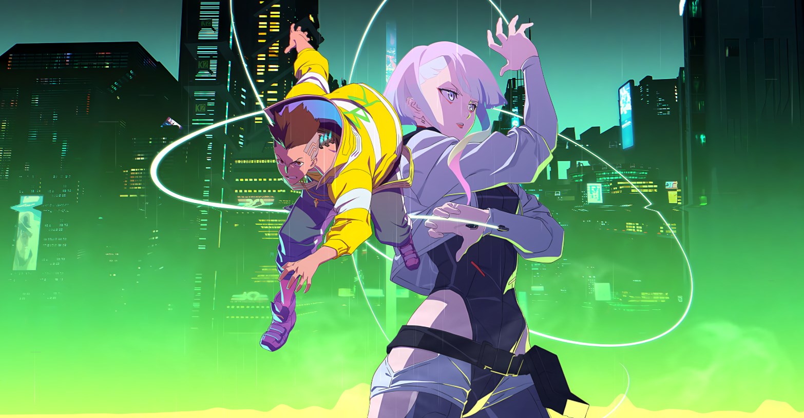 《Wallpaper Engine》賽博朋克邊緣行者大衛與露西動態壁紙