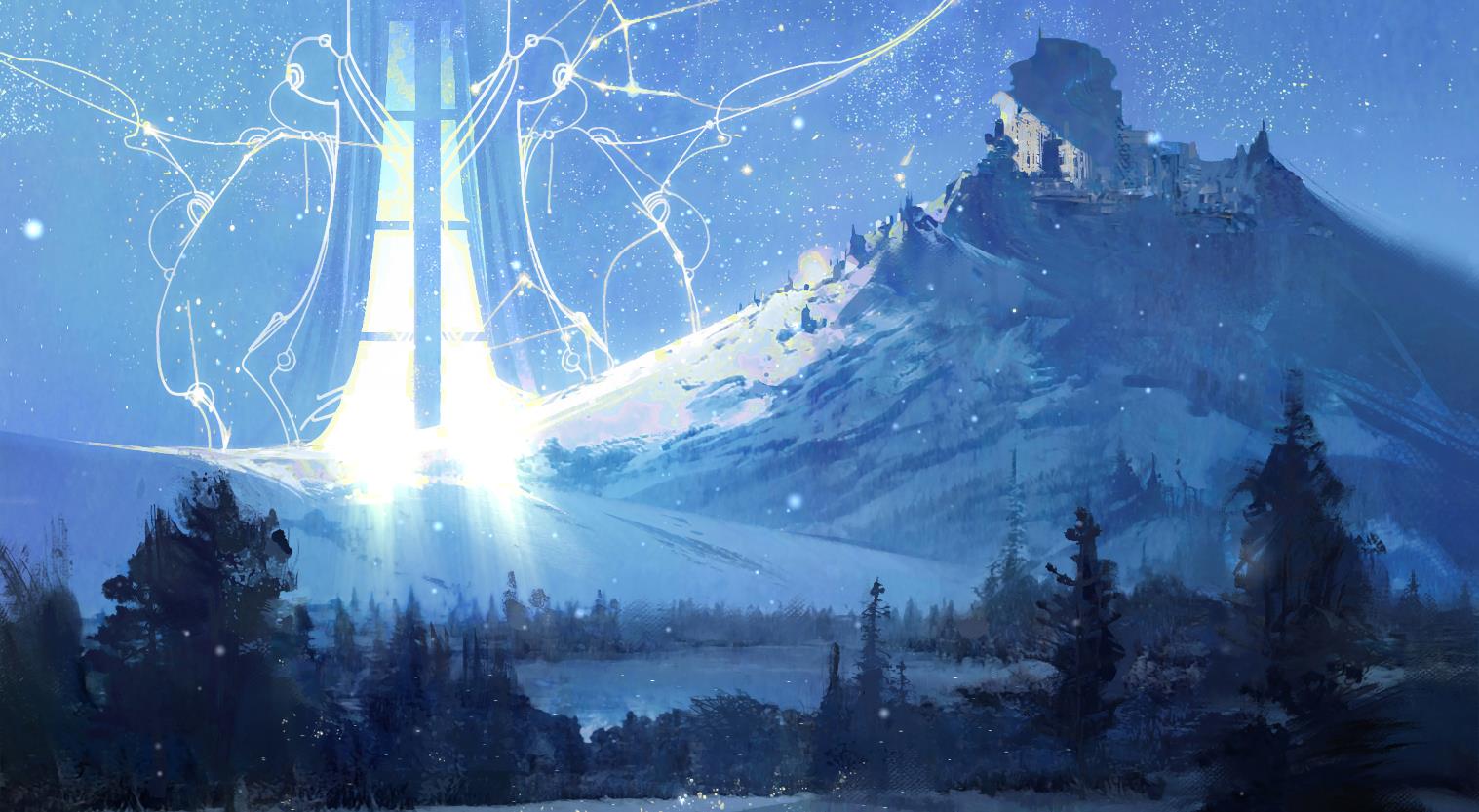 《Wallpaper Engine》雪山與巨型魔法門魔幻風(fēng)繪圖動態(tài)壁紙