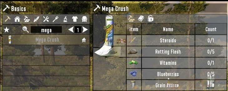 《七日殺》可制作的超級(jí)沖擊飲料MOD
