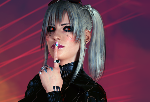 《賽博朋克2077》潮流風辮子馬尾MOD