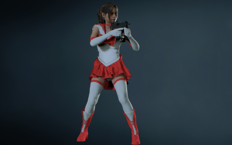 《生化危機2：重制版》克萊爾cos美少女戰士水手火星MOD