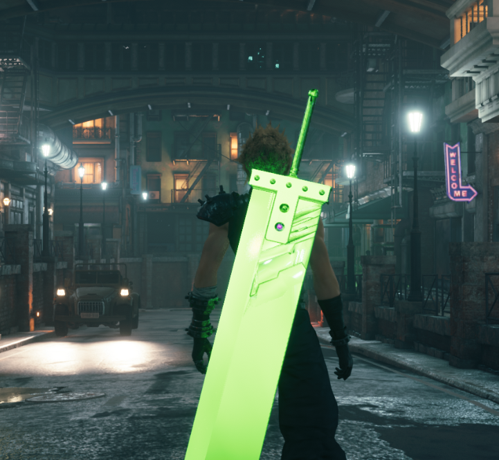 《最終幻想7：重制版》根據(jù)魔石替換破壞大劍顏色MOD
