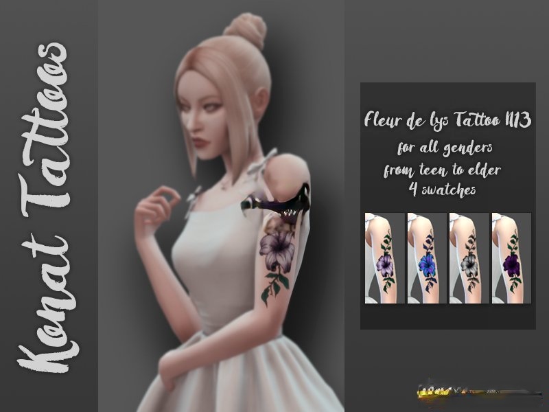 《模擬人生4》美麗手臂印花紋身MOD