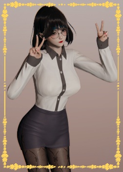 《AI少女》絲襪短裙制服眼鏡萌妹MOD