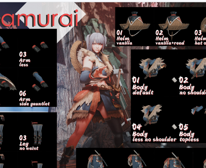 《怪物獵人：崛起》炎火、炎火武士裝備清涼化外觀MOD