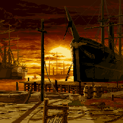 《Wallpaper Engine》8bit像素風日落的港口動態壁紙