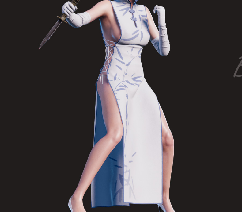 《生化危機2：重制版》克萊爾艾達白色竹葉旗袍MOD[僅支持舊版本]