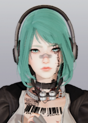 《AI少女》賽博風綠發條紋碼少女MOD