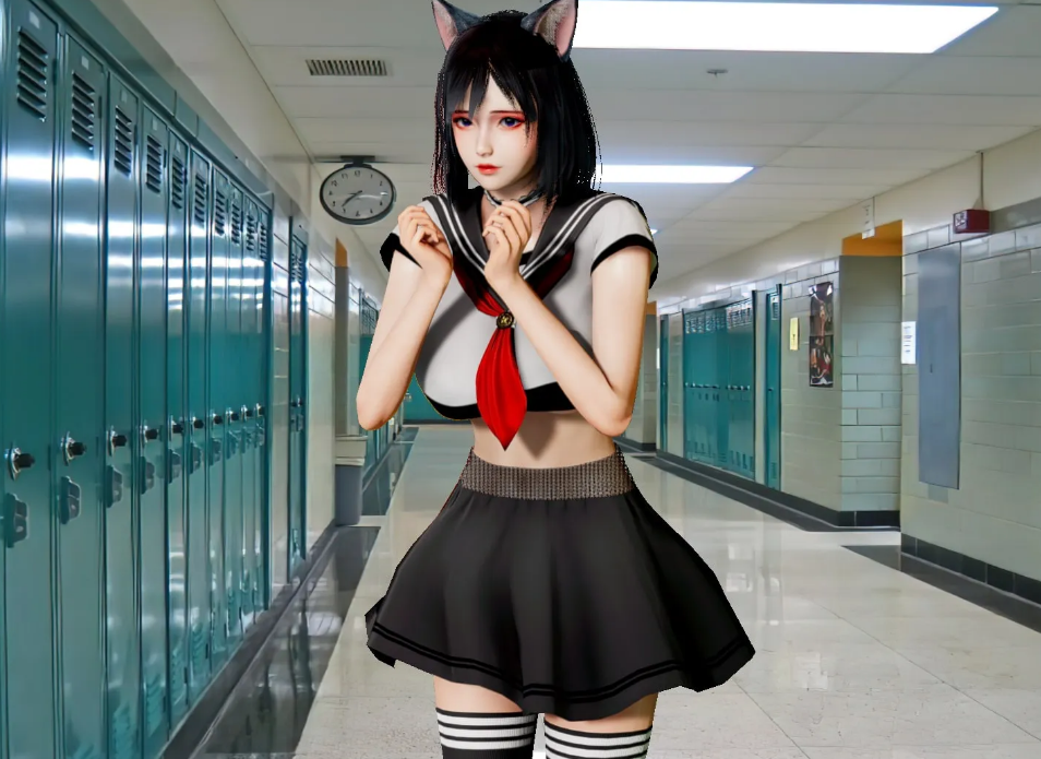 《AI少女》性感可愛(ài)JK貓耳小姐姐MOD