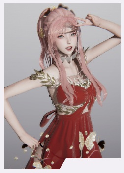 《AI少女》粉發紅裙活力美少女MOD