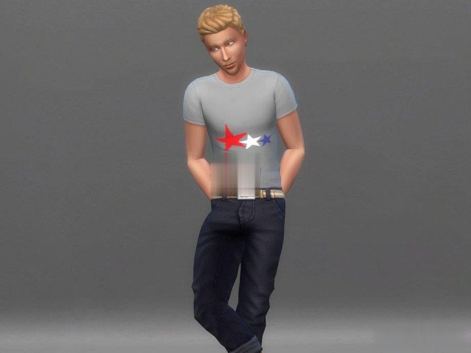 《模擬人生4》男士簡潔星星印花襯衫MOD