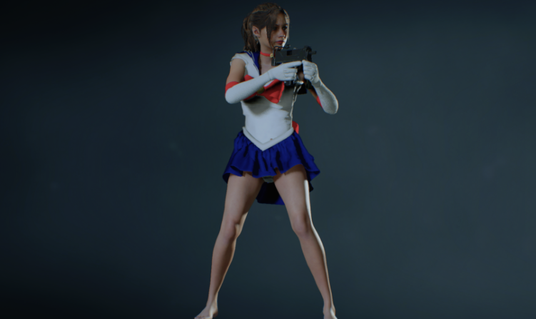 《生化危機2：重制版》克萊爾cos美少女戰士光腿插件MOD