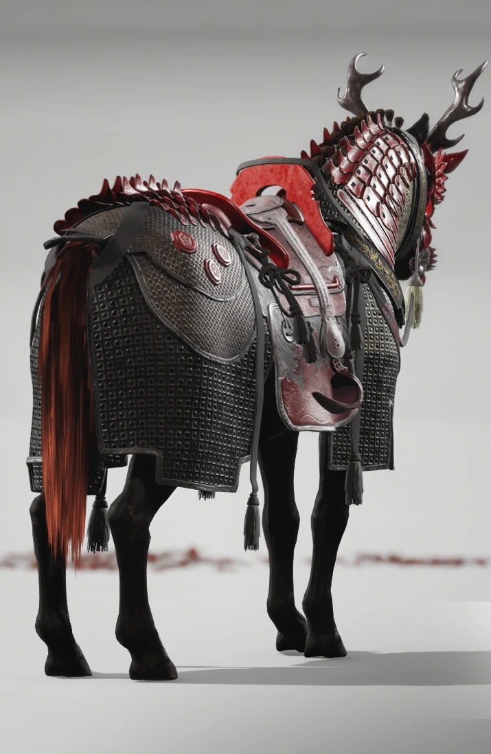 《對馬島之魂：導演剪輯版》深紅色的酒井的馬具MOD