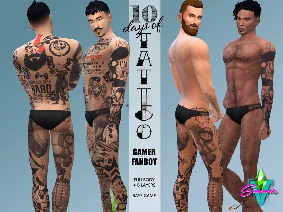 《模擬人生4》動漫風格紋身MOD