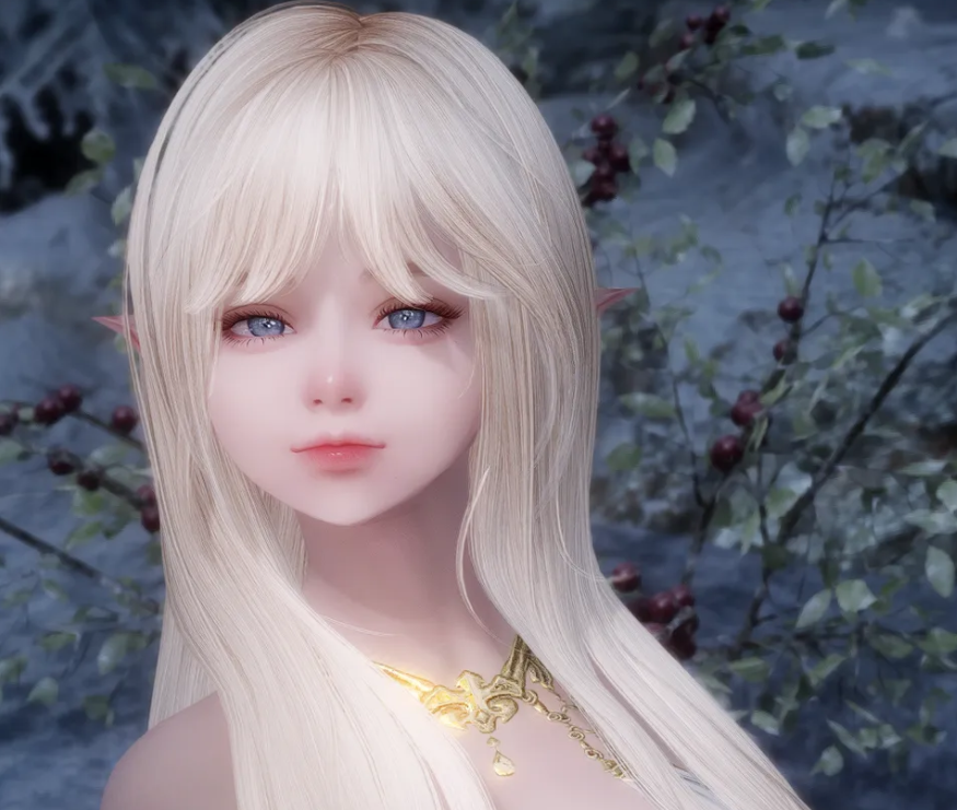 《上古卷軸5：天際重制版》絕美精致少女面部預設MOD