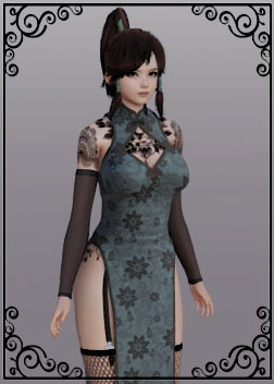 《AI少女》國風性感開叉黑絲旗袍小姐MOD