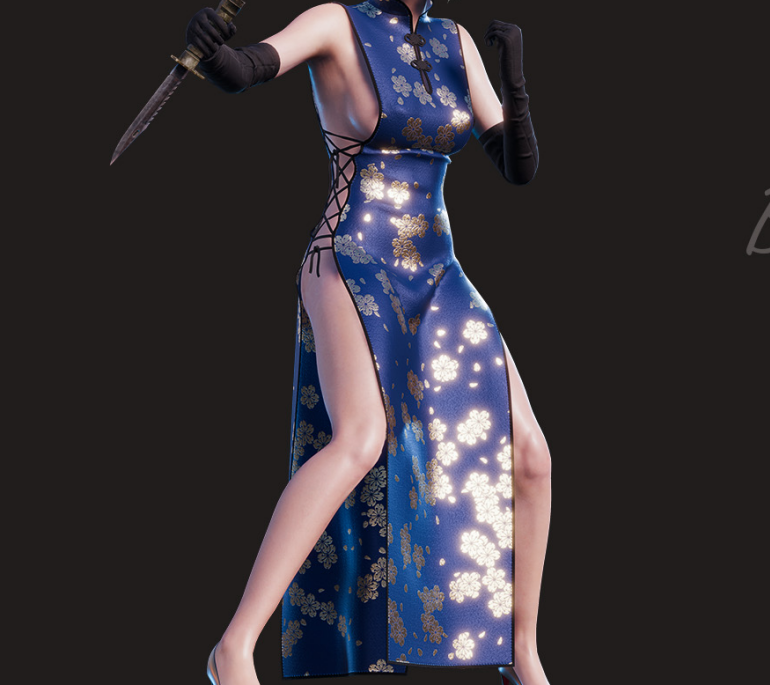 《生化危機2：重制版》克萊爾艾達藍色桃花旗袍MOD[僅支持舊版本]