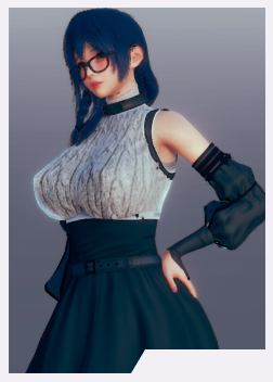 《AI少女》藍色長發藍色長裙眼鏡御姐MOD